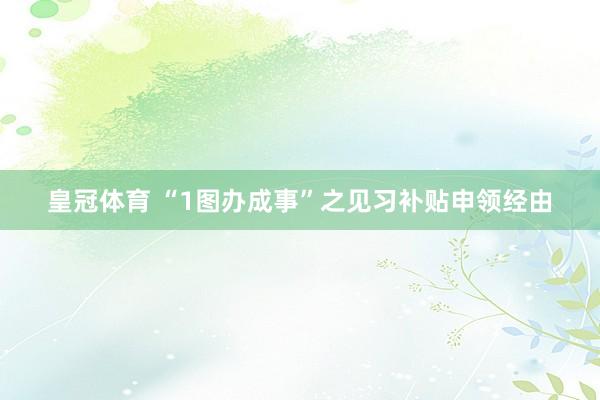 皇冠体育 “1图办成事”之见习补贴申领经由